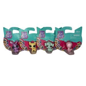 Hasbro Littlest Pet Shop LPS Mini Scale Lot of 4 Animal Figurines NEW